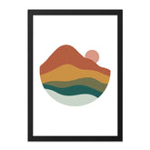 Minimalist Mountain Wall Art, Sunset Abstract Art, Modern Home Decor, Geometric Landscape Art, Earth Tone Print, Boho Wall Decor - Tawshia